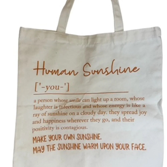 Tote Bag Human Sunshine Canvas Tote Spread Light Shoulder Bag Farmers Market - Picture 2 of 6